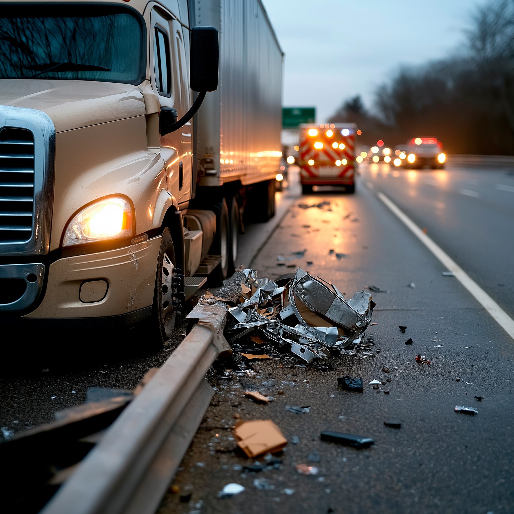 I-15 truck accident scene